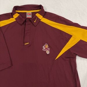 Nike Burgundy and Yellow Polo Shirt, ASU Sun Devils